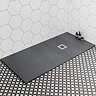 Imperia Graphite Slate Effect Rectangular Shower Tray 1700 x 700mm with Chrome Waste