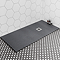 Imperia Graphite Slate Effect Rectangular Shower Tray 1700 x 700mm with Chrome Waste