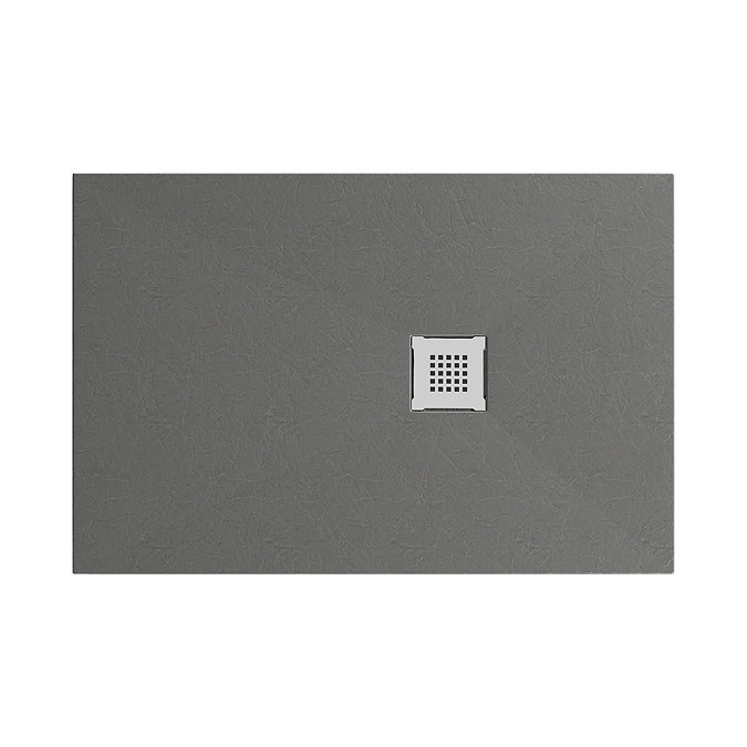 Imperia 1200 x 800mm Graphite Slate Effect Rectangular Tray with Chrome Waste