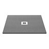 Imperia 800 x 800mm Graphite Slate Effect Square Tray + Chrome Waste