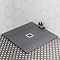 Imperia 800 x 800mm Graphite Slate Effect Square Tray + Chrome Waste