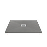 Imperia 900 x 900mm Graphite Slate Effect Square Tray with Chrome Waste