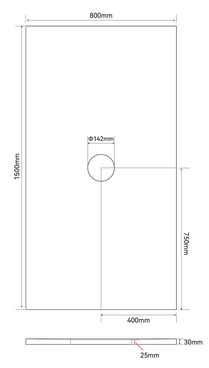Imperia Wet Room Rectangular Tray Former (Centre Drain)