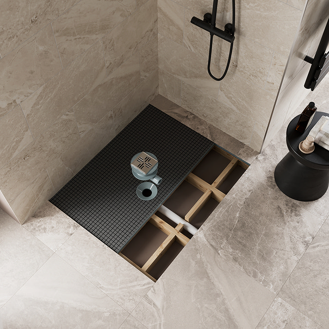 Imperia Wet Room Rectangular Tray Former Kit (Centre Waste in Chrome)
