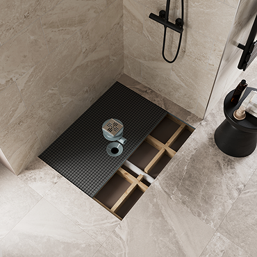 Imperia Wet Room Rectangular Tray Former Kit (Centre Waste in Chrome)