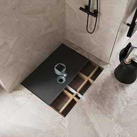 Imperia Wet Room Rectangular Tray Former Kit (Centre Waste in Matt Black)