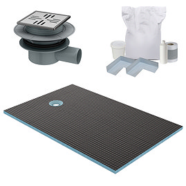 Imperia Wet Room Rectangular Tray Former Kit (End Centre Waste in Chrome)