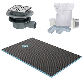 Imperia Wet Room Rectangular Tray Former Kit (End Centre Waste in Chrome)