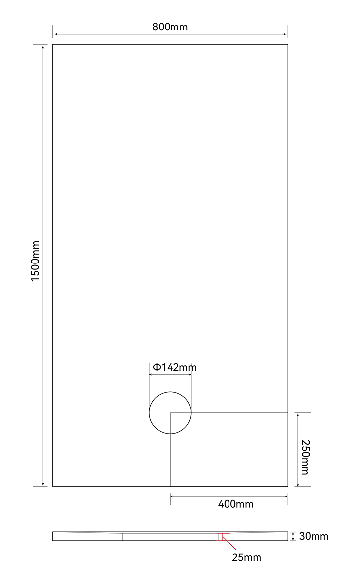 Imperia Wet Room Rectangular Tray Former Kit (End Centre Waste in Matt Black)