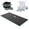 Imperia Wet Room Rectangular Tray Former Kit (Offset Centre Waste in Matt Black) 1800 x 900 x 30mm