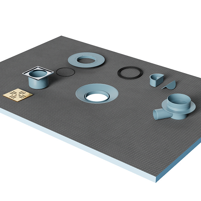 Imperia Wet Room Square Tray Former Kit (Centre Waste in Brushed Brass)