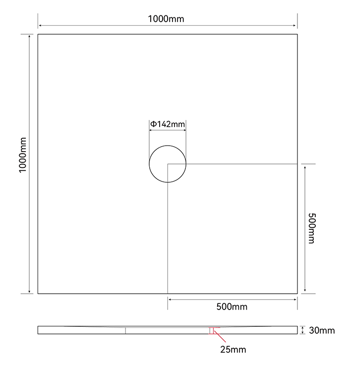 Imperia Wet Room Square Tray Former Kit (Centre Waste in Brushed Brass)