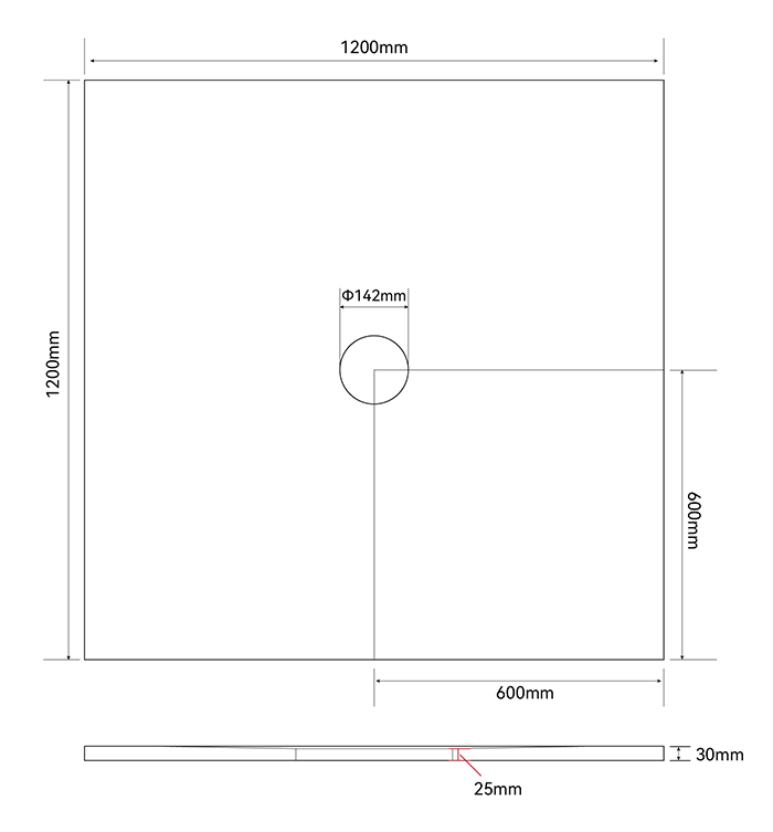 Imperia Wet Room Square Tray Former Kit (Centre Waste in Chrome)