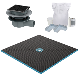 Imperia Wet Room Square Tray Former Kit (Centre Waste in Matt Black)