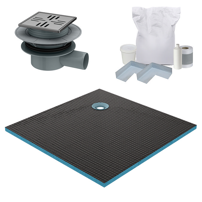 Imperia Wet Room Square Tray Former Kit (Corner Waste in Chrome)
