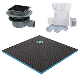 Imperia Wet Room Square Tray Former Kit (Corner Waste in Matt Black)