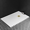 Imperia White Slate Effect Rectangular Shower Tray 1000 x 800mm with Brushed Brass Waste