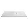 Imperia White Slate Effect Rectangular Shower Tray 1000 x 800mm with White Waste