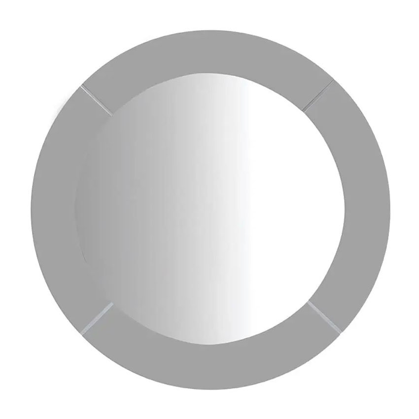 Imperial Annabel Grey Ecru Luxury Round Wooden Frame Mirror