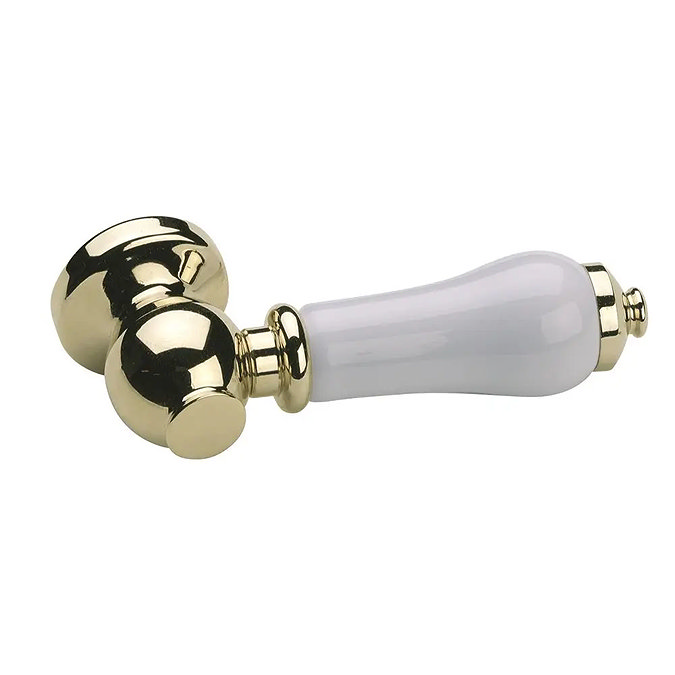Imperial Antique Gold Cistern Lever Handle with White Ceramic Handle Large Image
