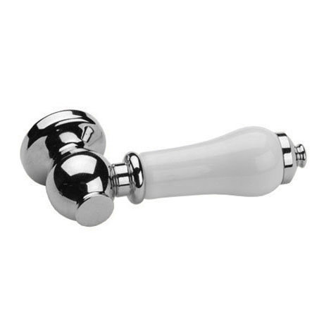 Imperial Chrome & White Ceramic Cistern Lever Handle Large Image