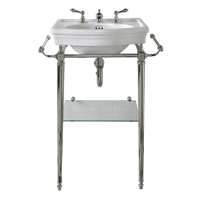 Imperial Etoile 530mm Small Basin + Polished Nickel Basin Stand Large Image