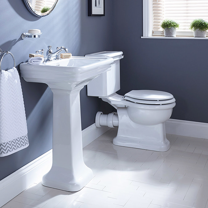 Imperial Etoile Close Coupled Toilet with Chrome Flush Lever Feature Large Image