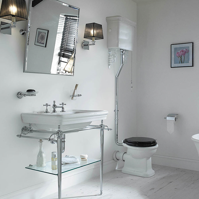 Imperial Etoile High Level Toilet with Polished Nickel Fittings Profile Large Image