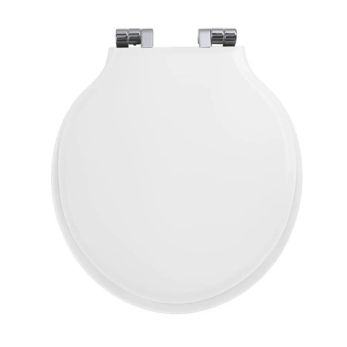 Imperial Etoile Soft Close Toilet Seat with Chrome Hinges - Gloss White Large Image