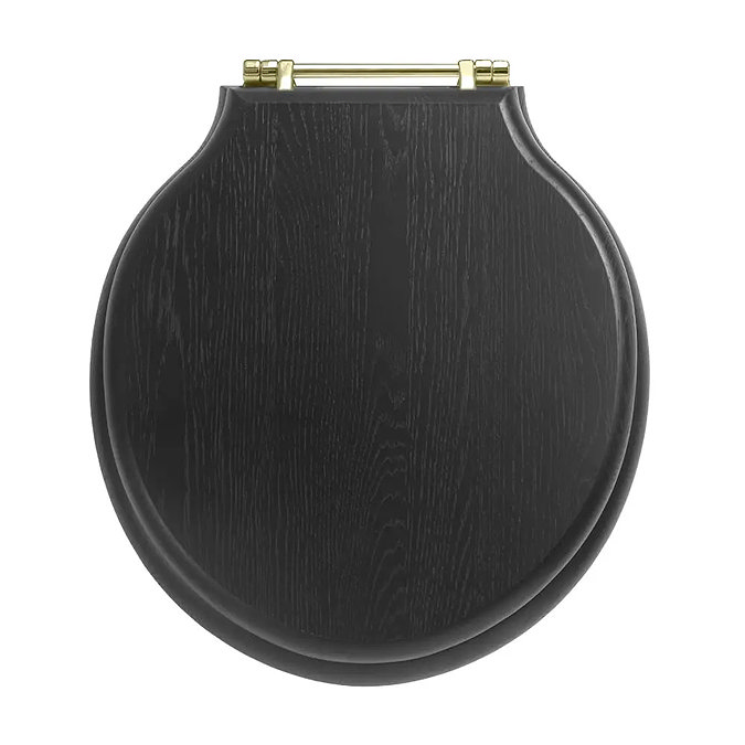 Imperial Etoile Standard Toilet Seat with Antique Gold Hinges - Wenge Large Image