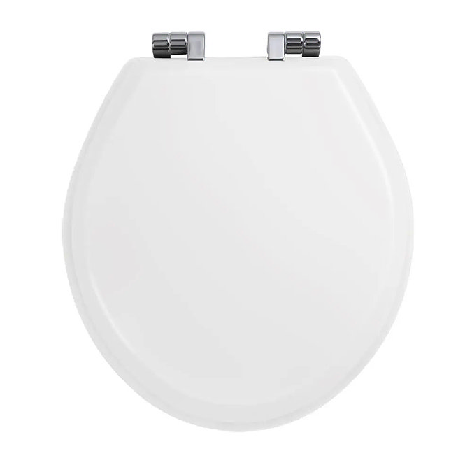 Imperial Oval Soft Close Toilet Seat with Chrome Hinges - Gloss White Large Image