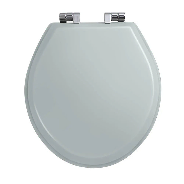 Imperial Oval Soft Close Toilet Seat with Chrome Hinges Grey Ecru