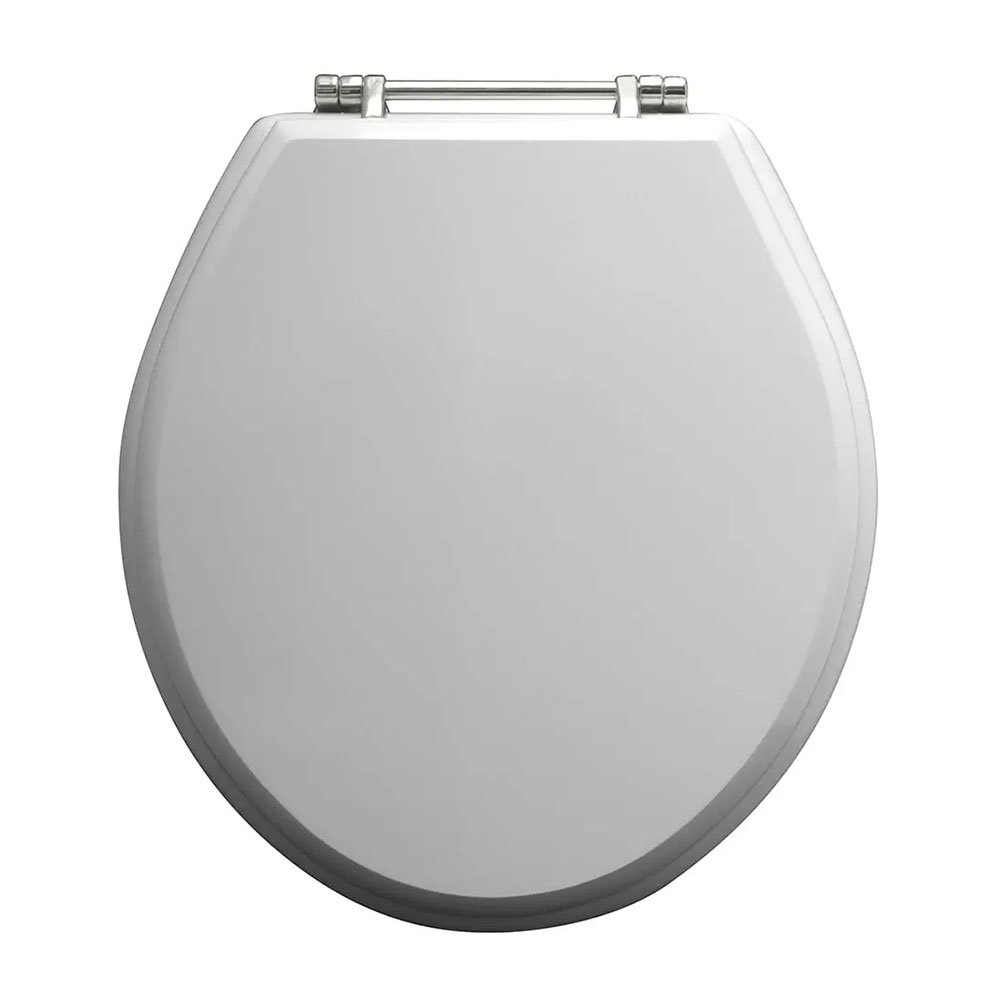 Imperial Oval Standard Toilet Seat with Chrome Hinges - Gloss White