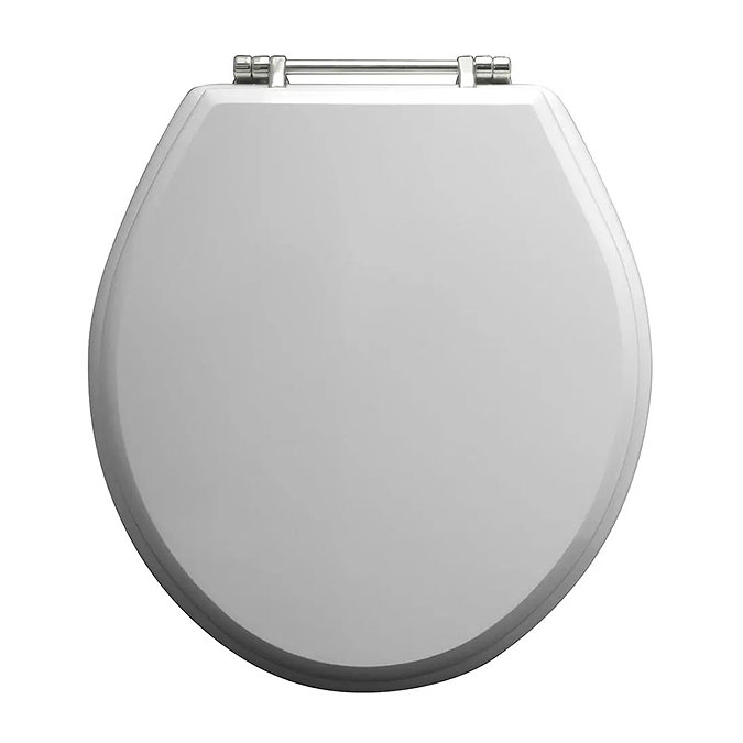 Imperial Oval Standard Toilet Seat with Chrome Hinges - Gloss White Large Image