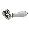 Imperial Polished Nickel Cistern Lever Handle with White Ceramic Handle Large Image