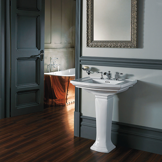 Imperial Radcliffe 600mm Medium Basin + Full Pedestal  Feature Large Image