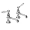 Imperial Radcliffe Chrome 1/2" Basin Pillar Taps with White Levers Large Image