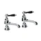 Imperial Radcliffe Chrome 3/4" Bath Pillar Taps with Black Levers Large Image