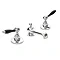 Imperial Radcliffe Chrome 3-Hole Basin Mixer with Black Levers + Waste Large Image
