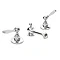 Imperial Radcliffe Chrome 3-Hole Basin Mixer with White Levers + Waste Large Image