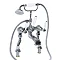 Imperial Radcliffe Chrome Deck Mounted Bath Shower Mixer with White Levers Large Image