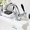 Imperial Radcliffe Chrome Tall Mono Basin Mixer with Black Levers + Waste  Profile Large Image