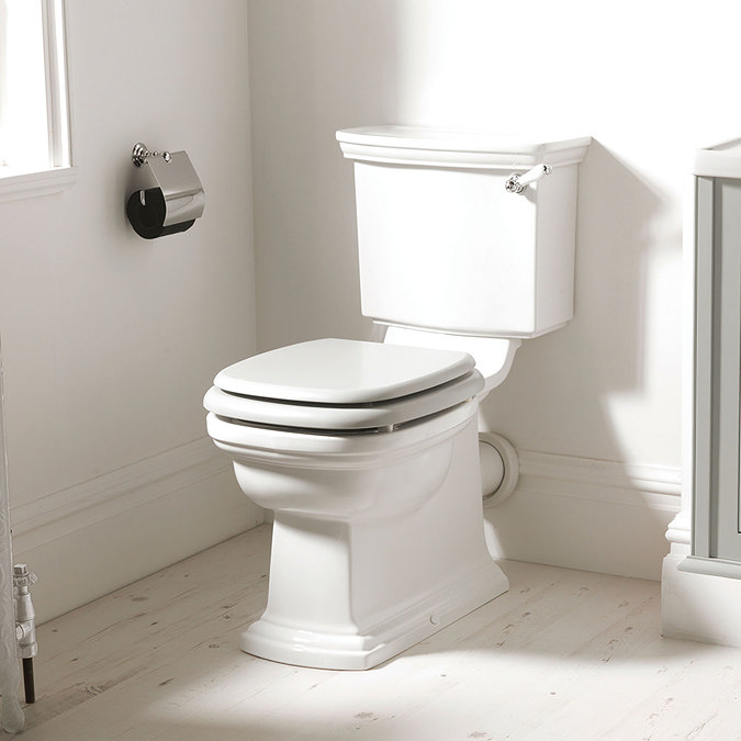 Imperial Radcliffe Close Coupled Toilet with Chrome Flush Lever Feature Large Image