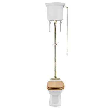 Imperial Radcliffe High Level Toilet with Metal Plate + Antique Gold Fittings  Profile Large Image