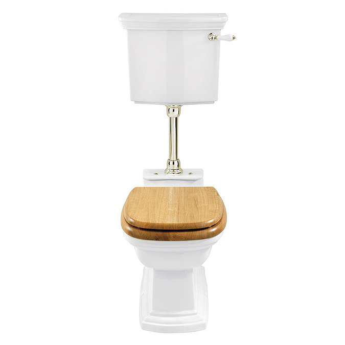Imperial Radcliffe Low Level Toilet with Ceramic Plate + Antique Gold Fittings Large Image