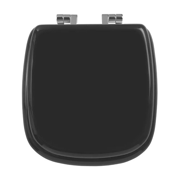 Imperial Radcliffe Soft Close Toilet Seat with Chrome Hinges High Gloss Black