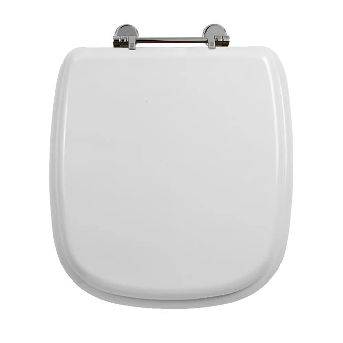 Imperial Radcliffe Standard Toilet Seat with Chrome Hinges - Gloss White Large Image