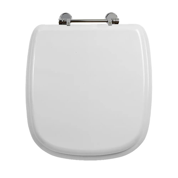 Imperial Radcliffe Standard Toilet Seat with Chrome Hinges Gloss White