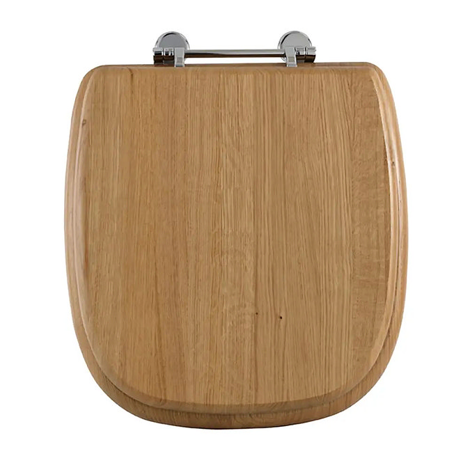 Imperial Radcliffe Standard Toilet Seat with Chrome Hinges - Natural Oak Large Image