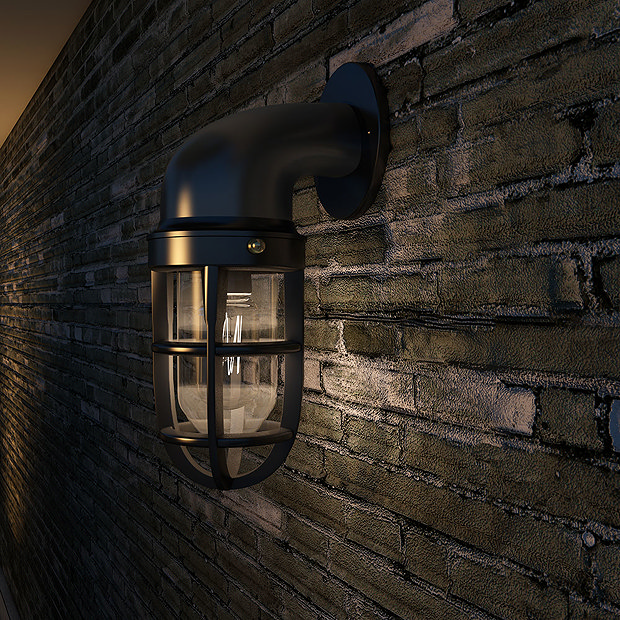 Industville 12" Bulkhead Outdoor & Bathroom Sconce Wall Light - Black - BK-IP65-SWL12-BK  Feature La